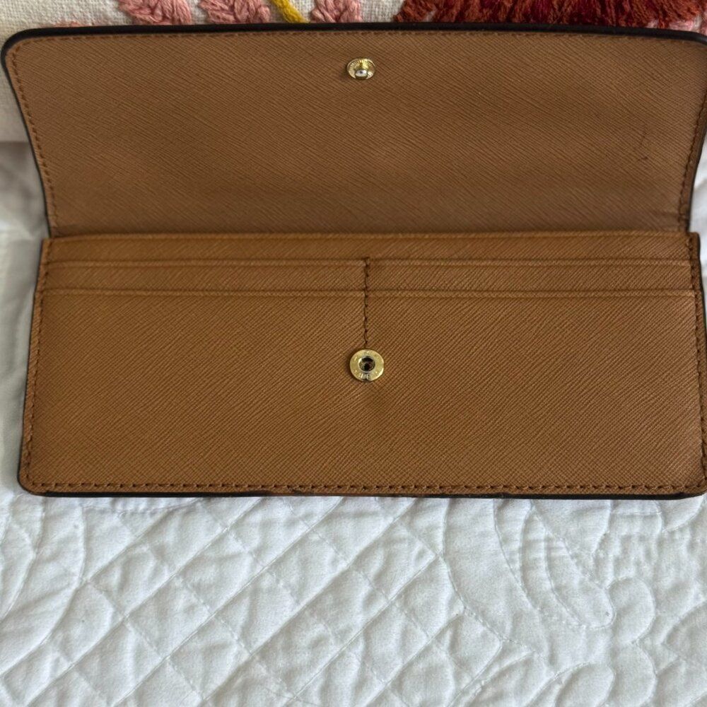 Michael Kors Neutral Wallet With Gold Tone Hardware Accent - Picture 2 of 5